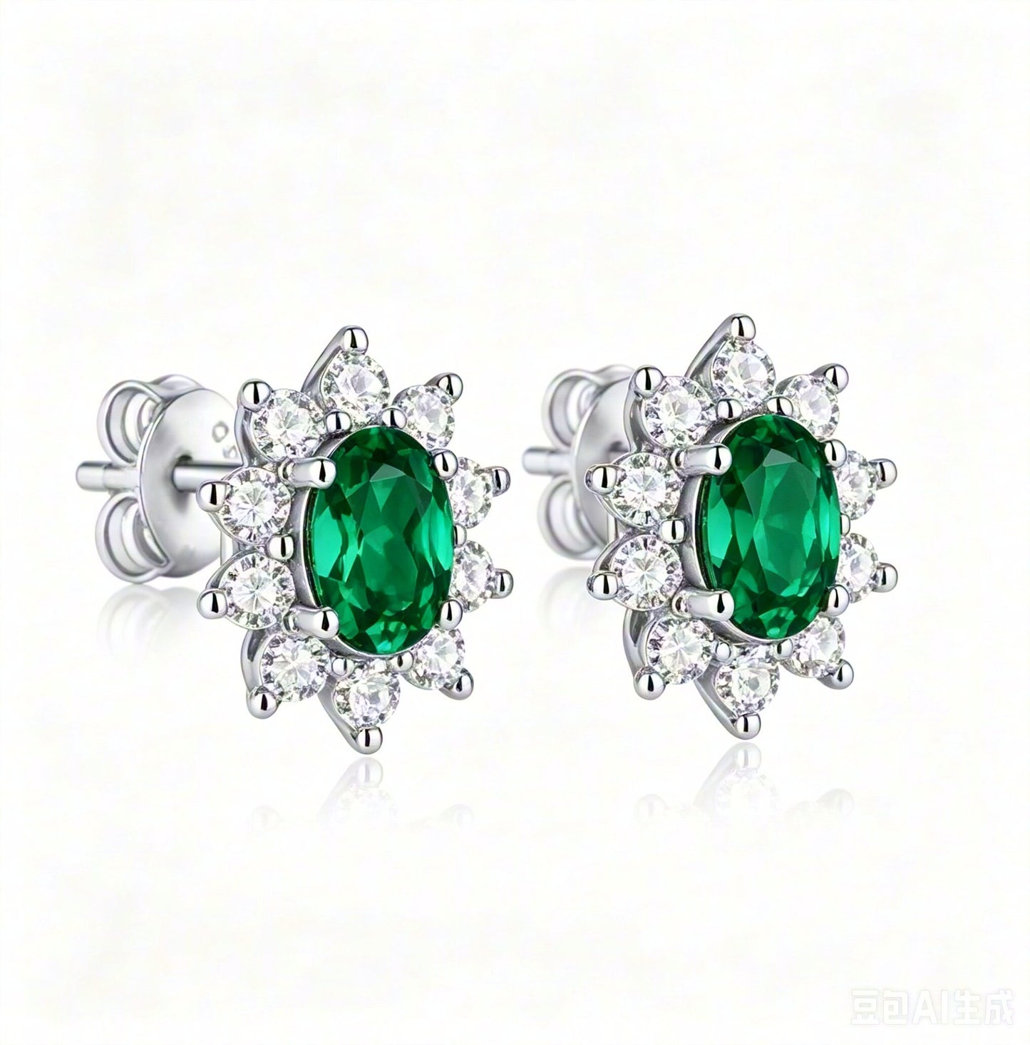 Emerald Bloom Stud Earrings