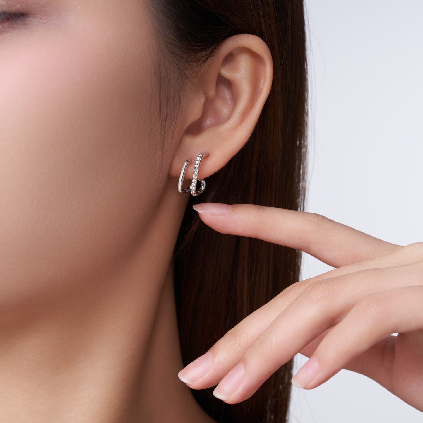 Twisted Pavé Hoop Earrings