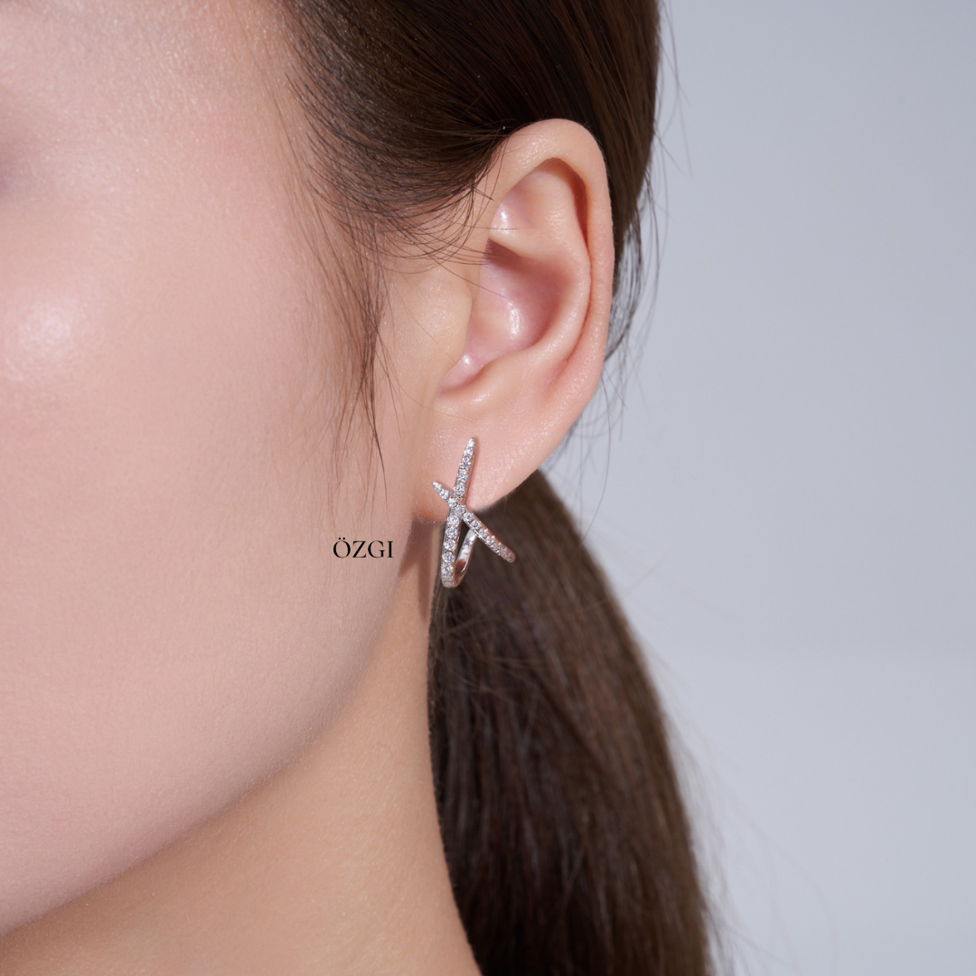 OZGI Luna Crossing Hoop Earrings