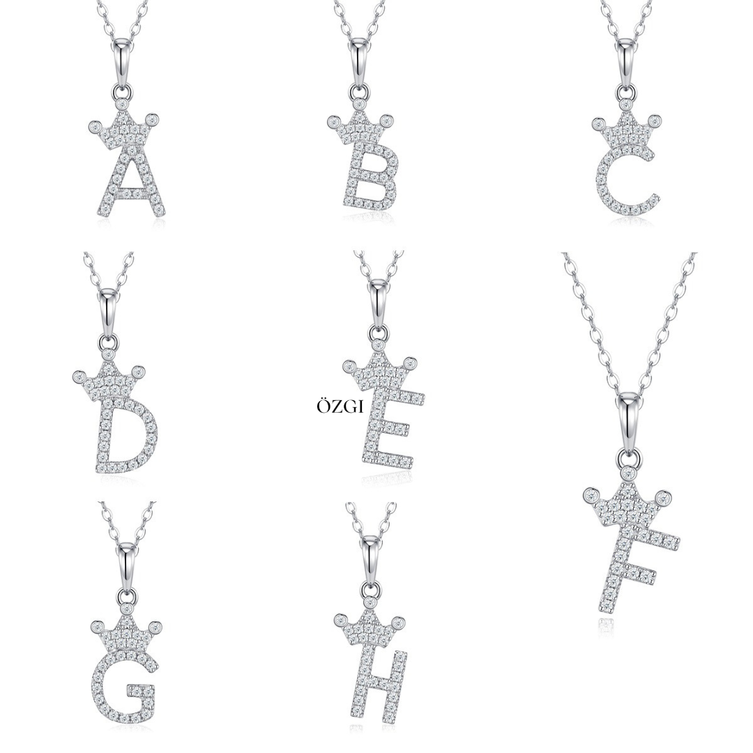 OZGI Crown Initial Necklace
