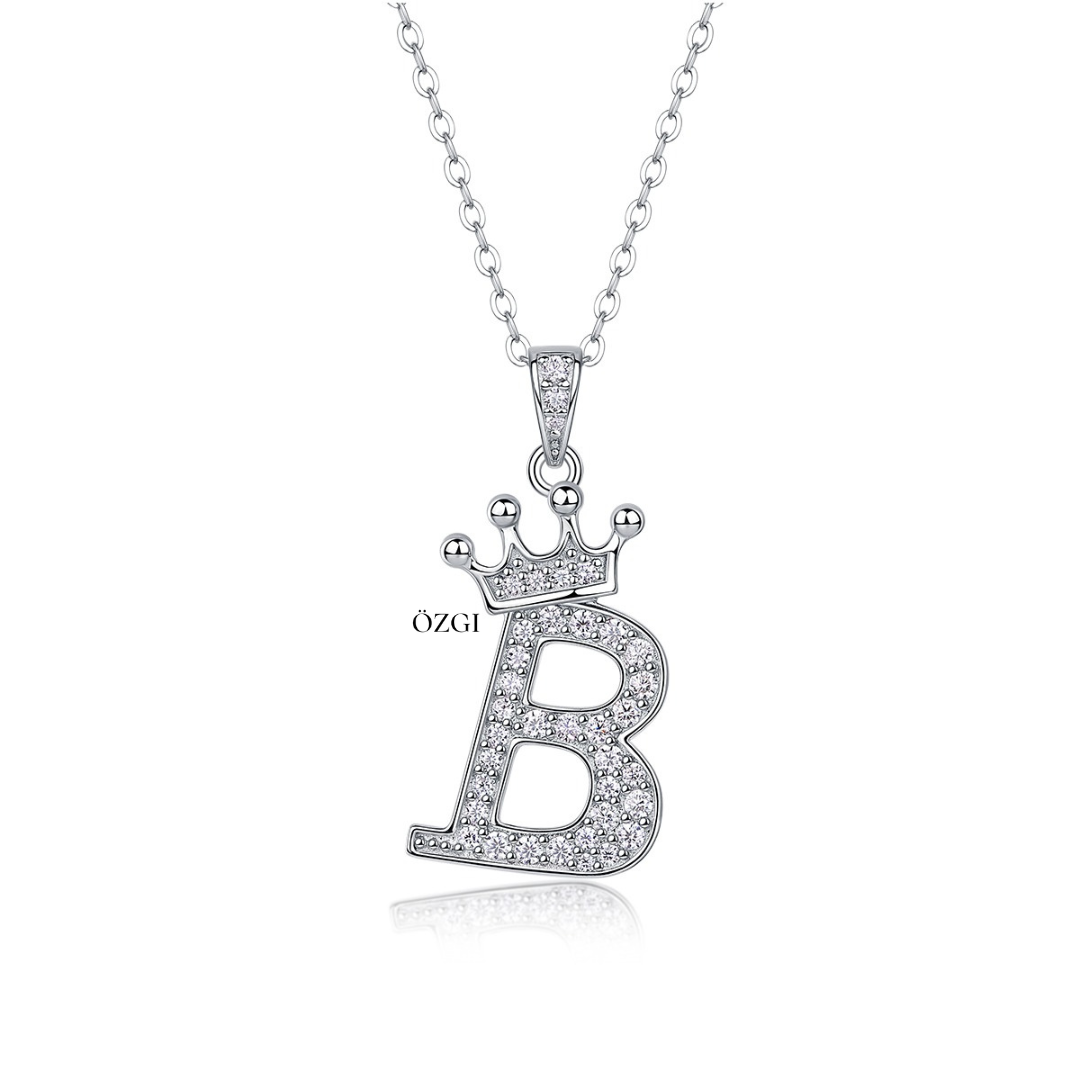 OZGI Crown Initial Necklace