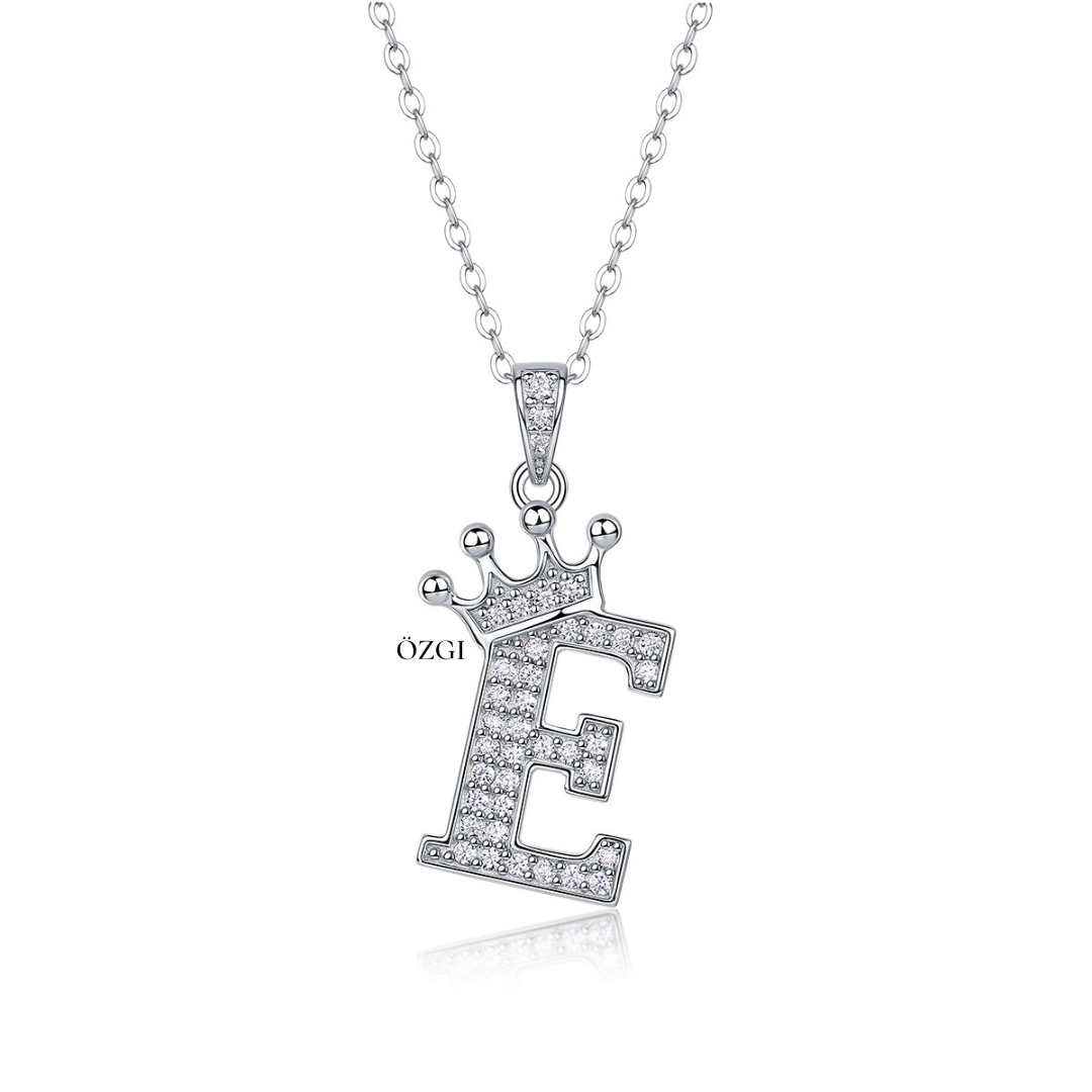 OZGI Crown Initial Necklace