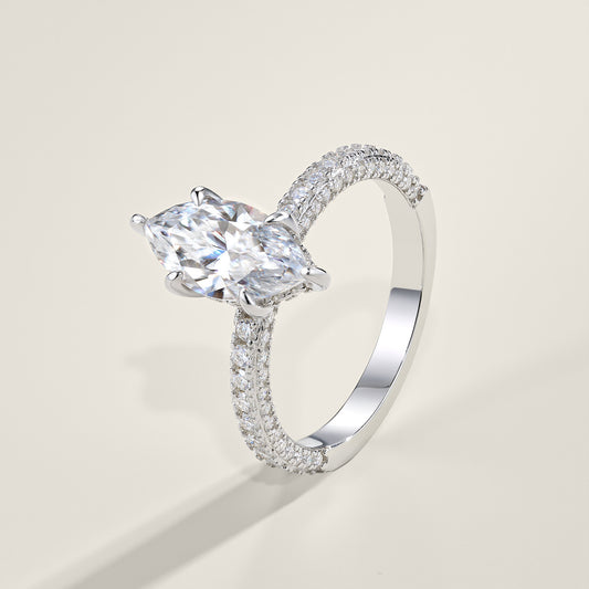 Marquise Cut Pavé Engagement Ring