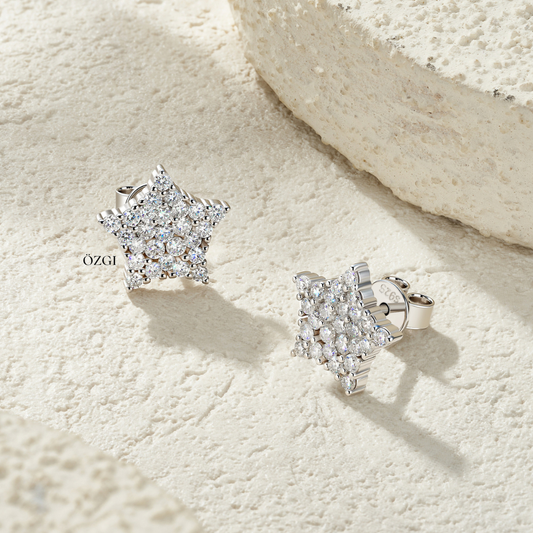 OZGI “Starlight” Moissanite Stud Earrings