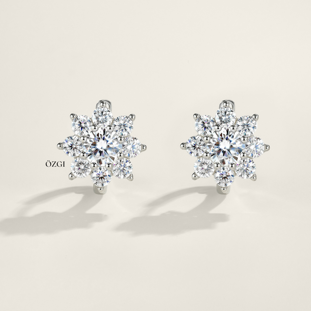 OZGI “Bloom” Floral Hoop Earrings&nbsp;