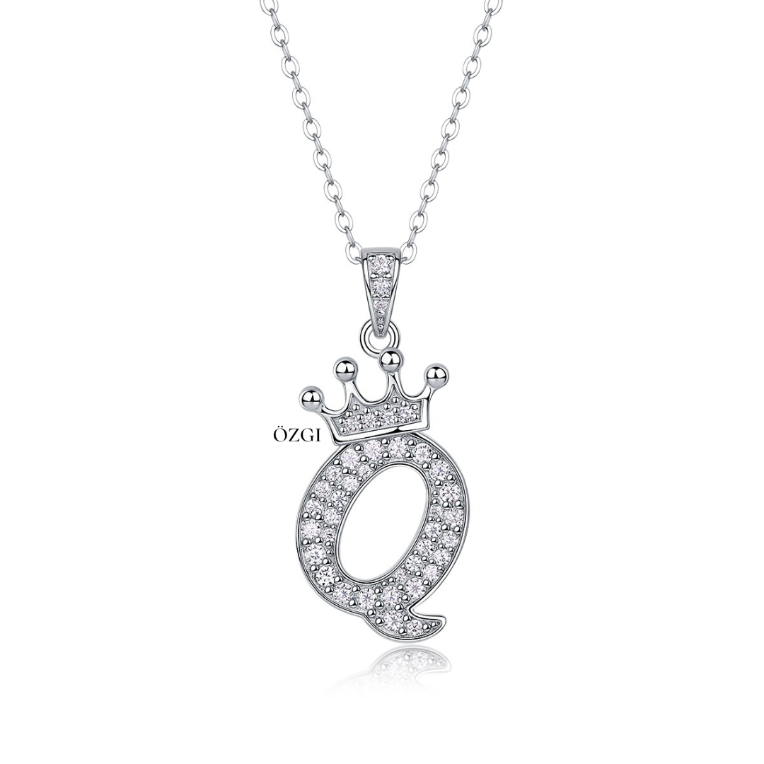 OZGI Crown Initial Necklace