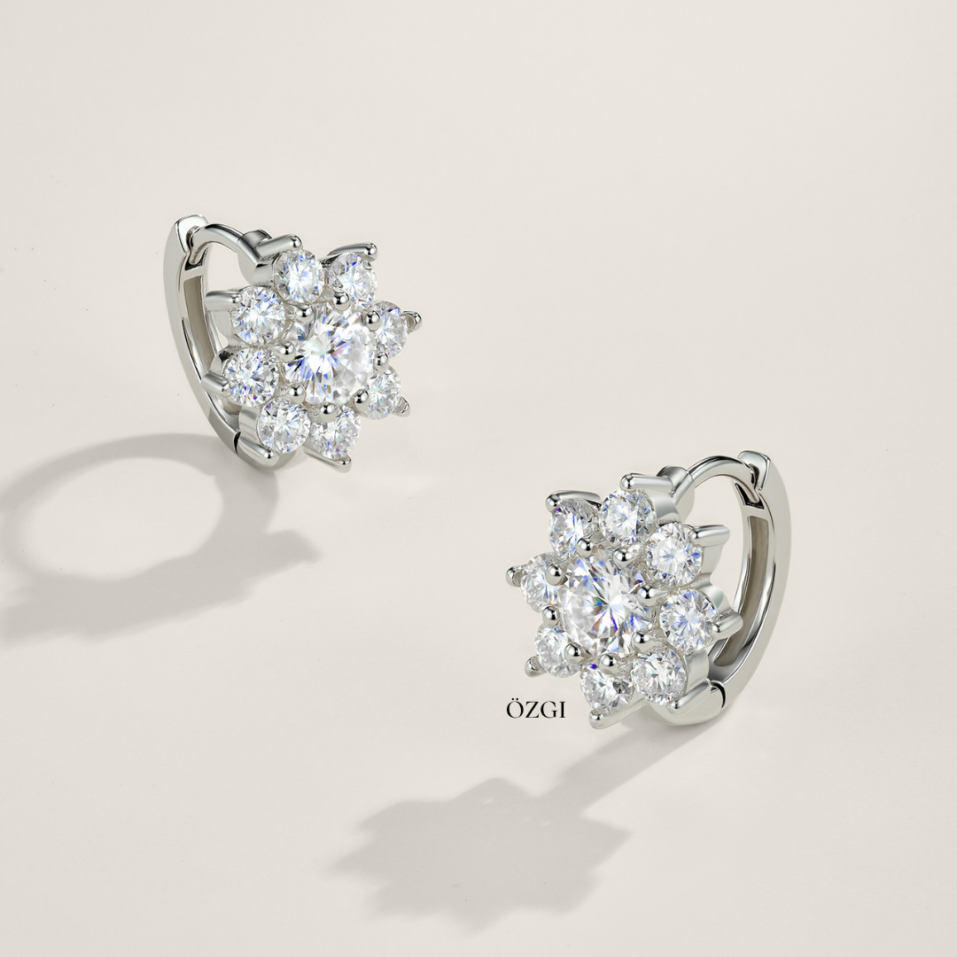 OZGI “Bloom” Floral Hoop Earrings&nbsp;