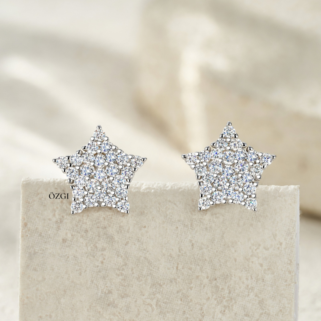 OZGI “Starlight” Moissanite Stud Earrings