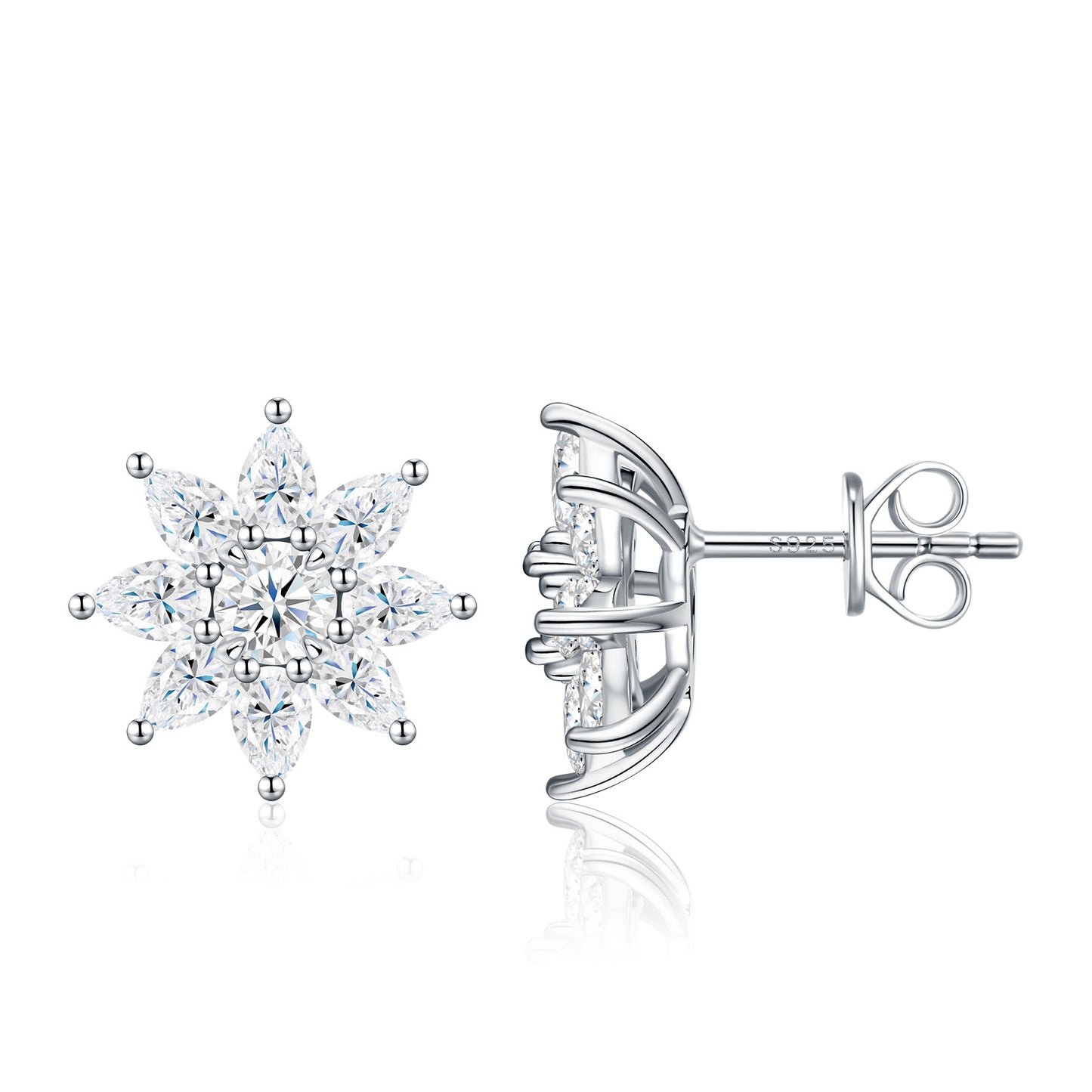 Blossom Moissanite Stud Earrings