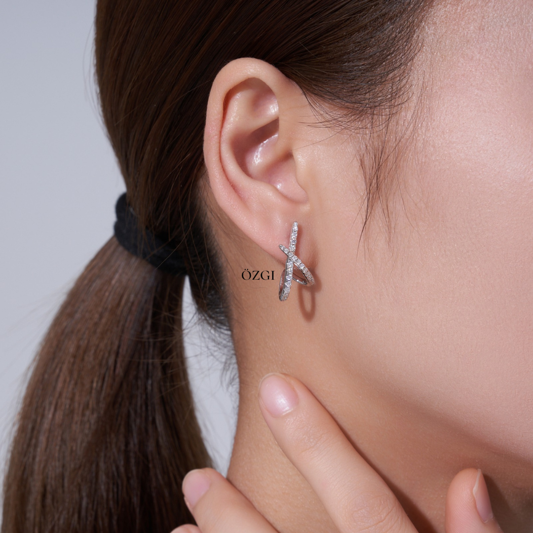 OZGI Luna Crossing Hoop Earrings