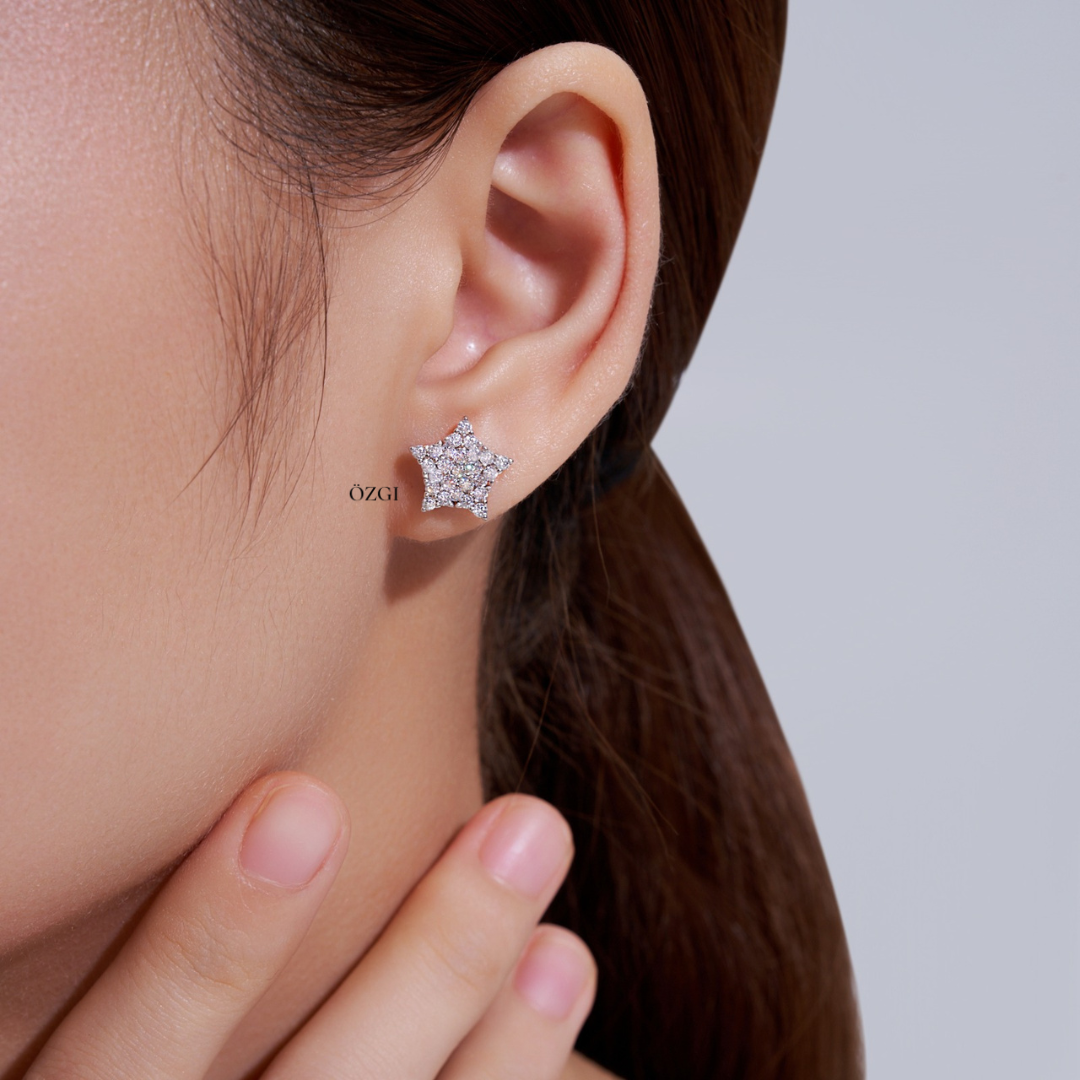 OZGI “Starlight” Moissanite Stud Earrings