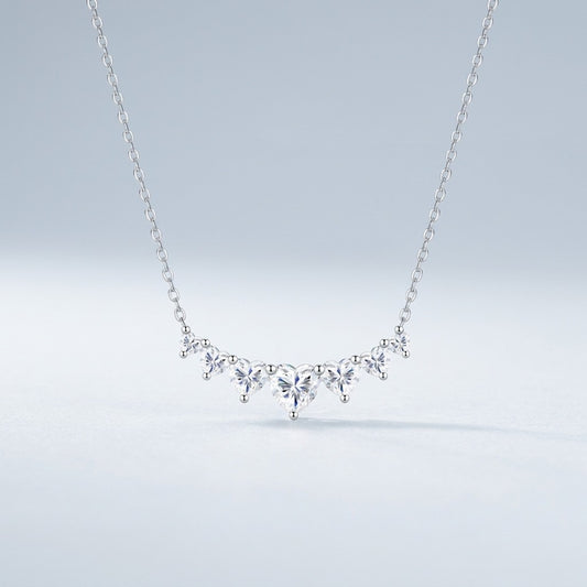 Heart Moissanite Cluster Necklace