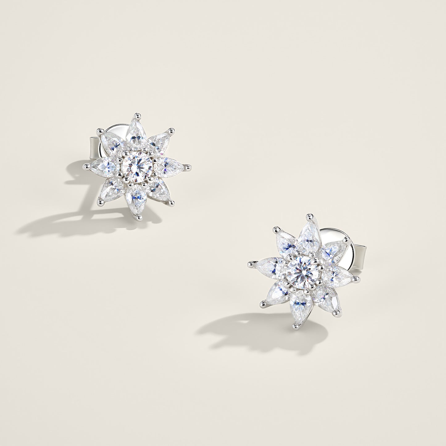 Blossom Moissanite Stud Earrings