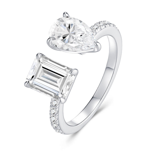 Double Pear & Emerald Cut Ring