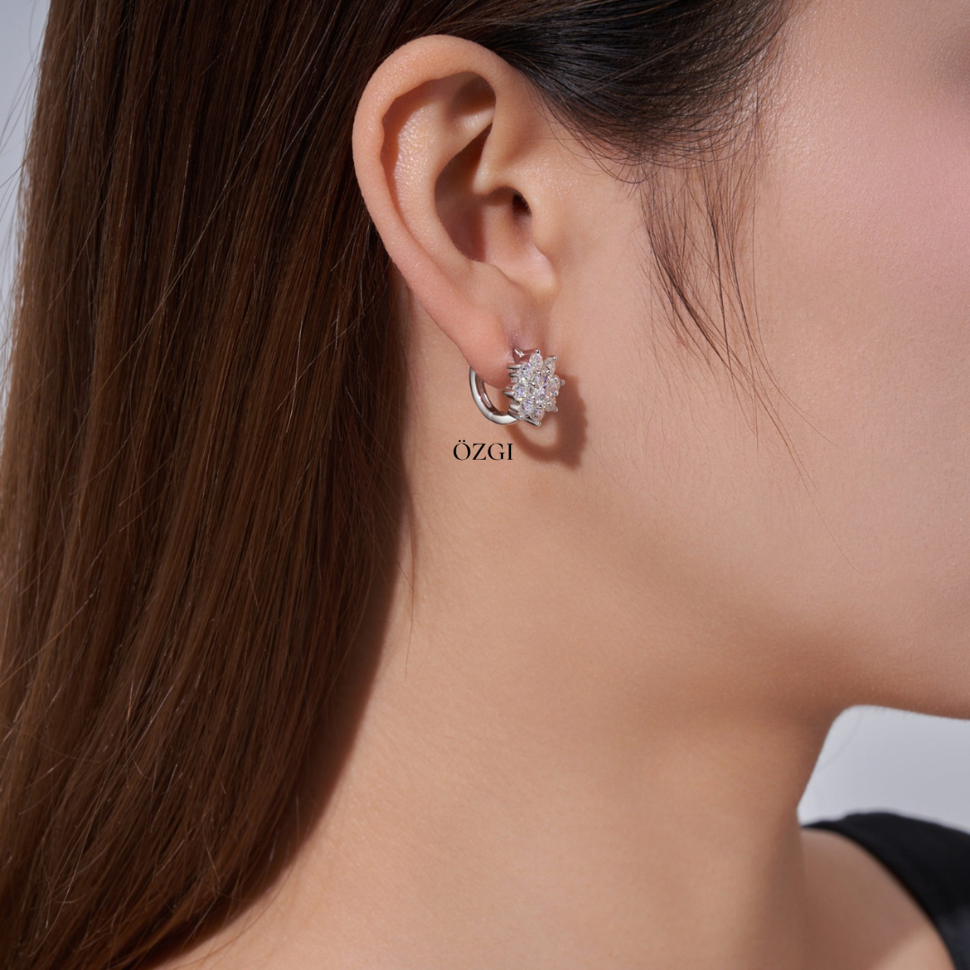 OZGI “Bloom” Floral Hoop Earrings&nbsp;
