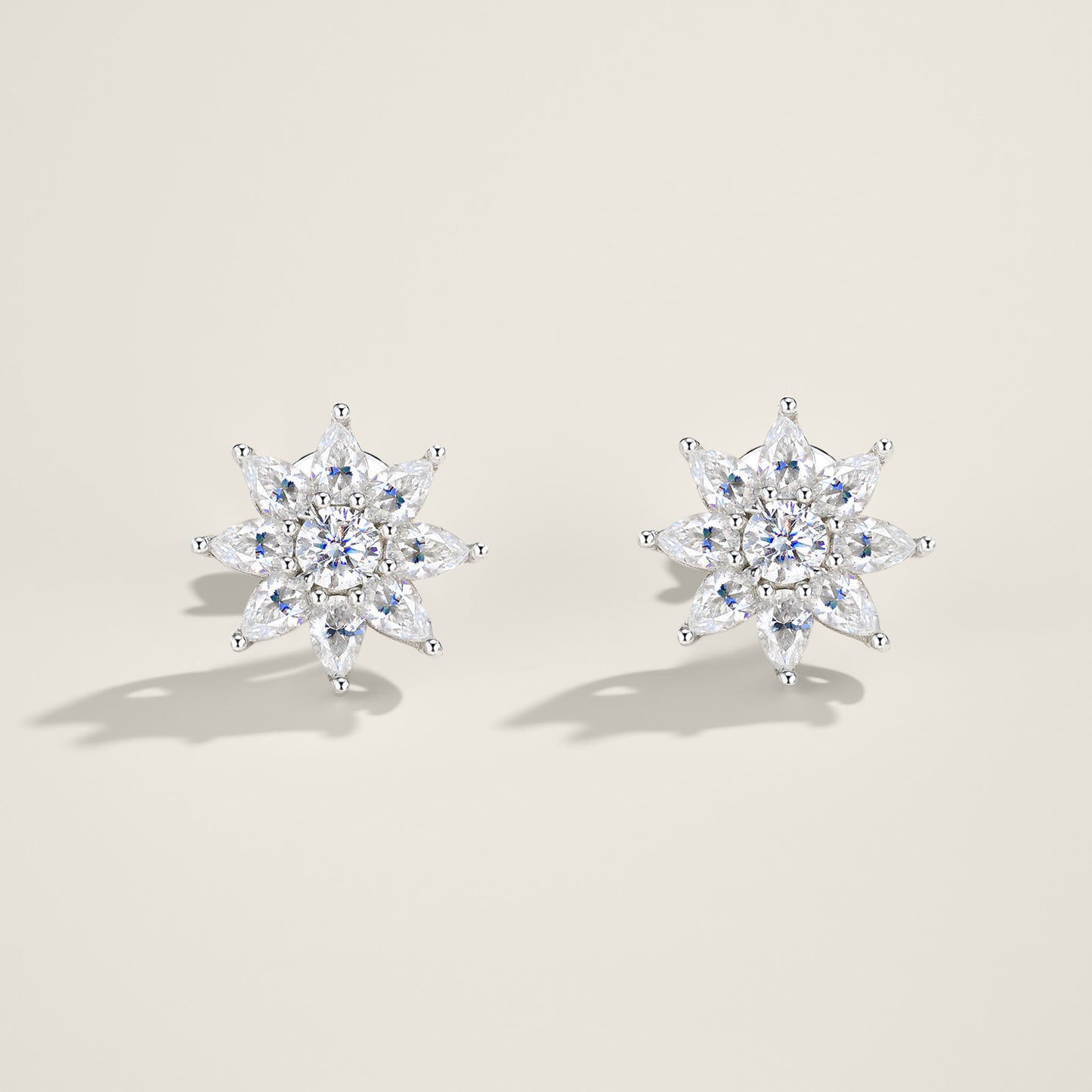 Blossom Moissanite Stud Earrings