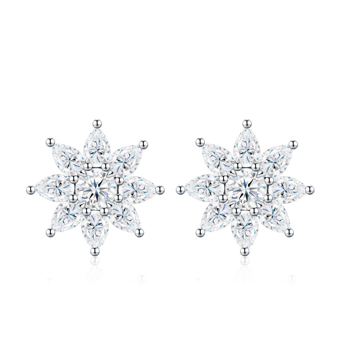 Blossom Moissanite Stud Earrings