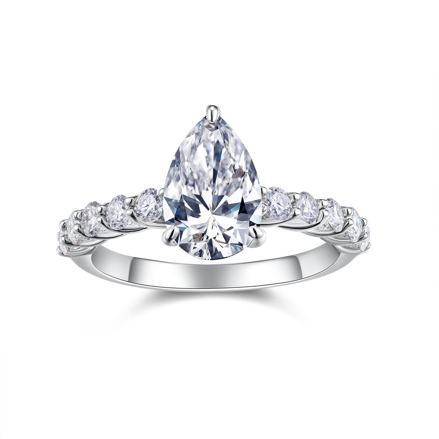 Pear Cut Solitaire Moissanite Ring