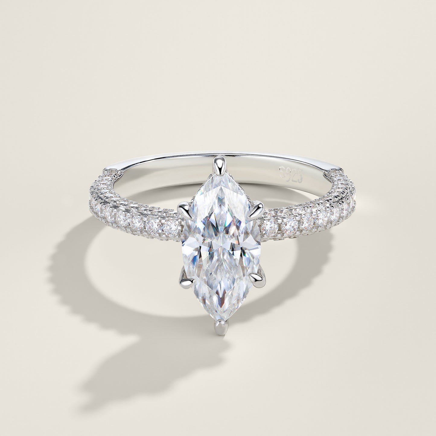 Marquise Cut Pavé Engagement Ring