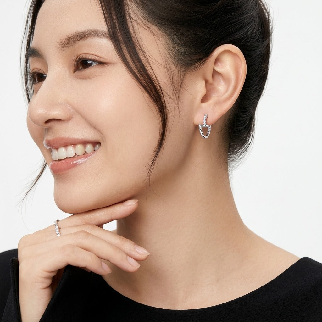 Diamond Pavé Hoop Earrings