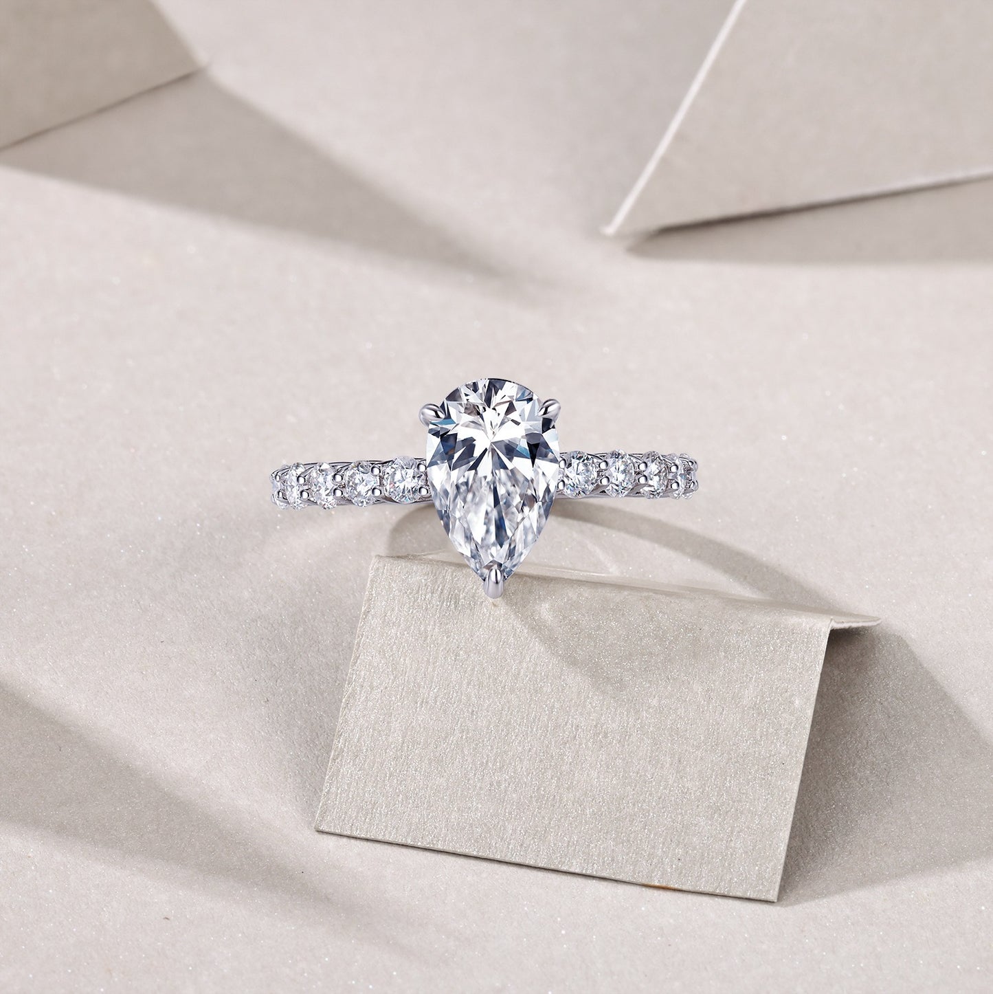 Pear Cut Solitaire Moissanite Ring