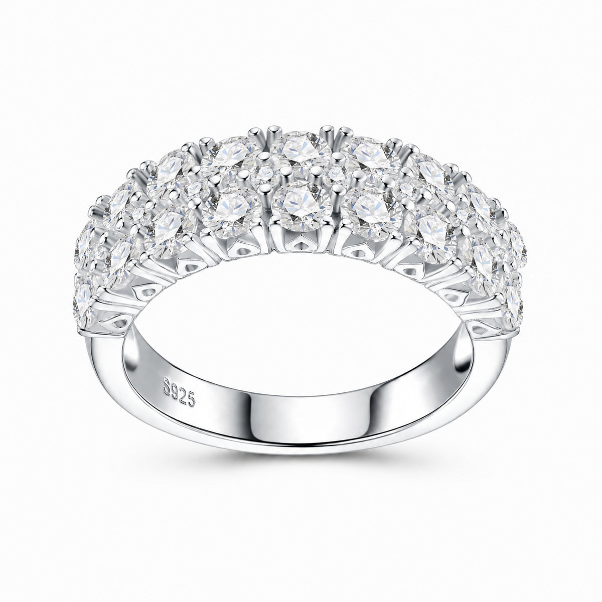 OZGI Double Row Moissanite Ring