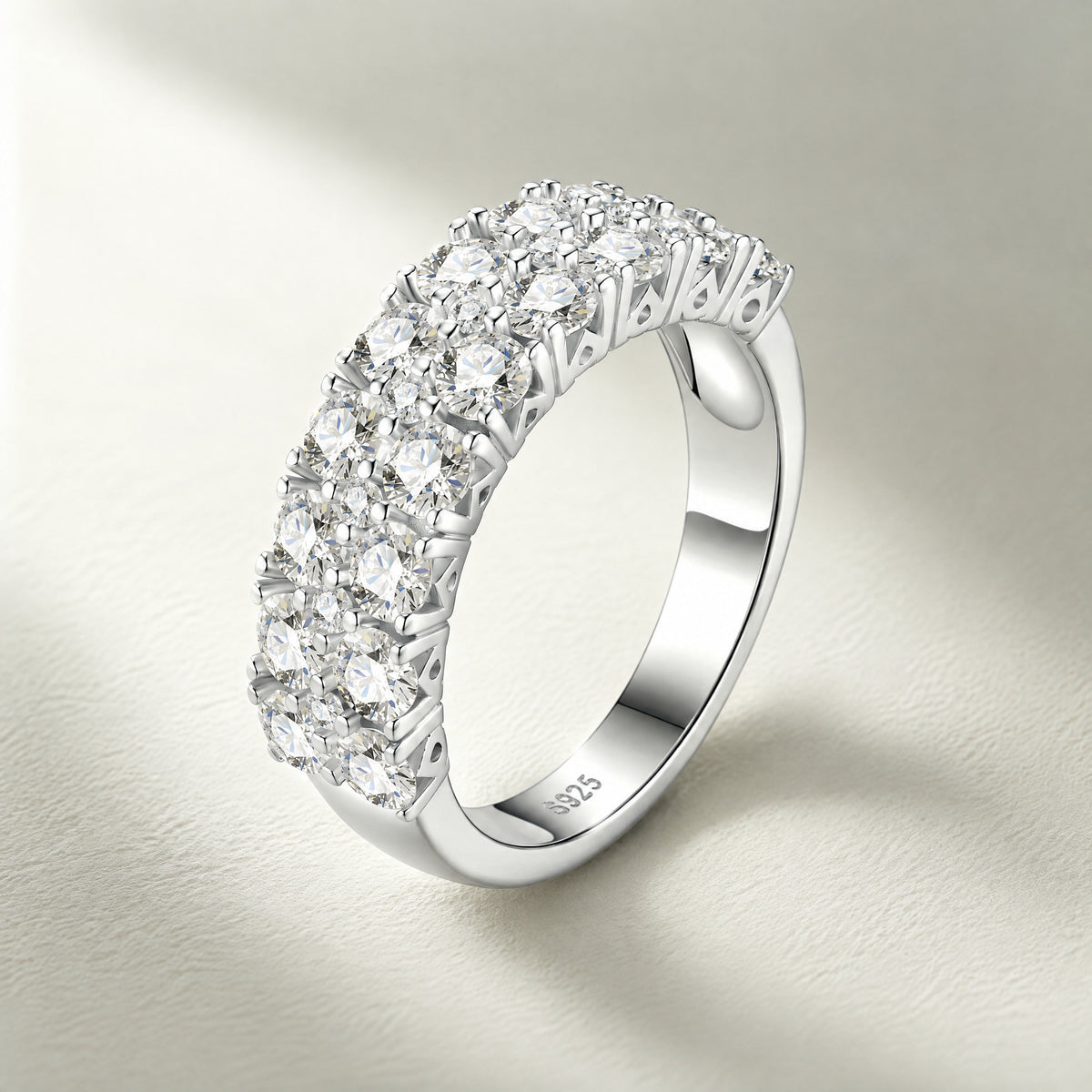 OZGI Double Row Moissanite Ring