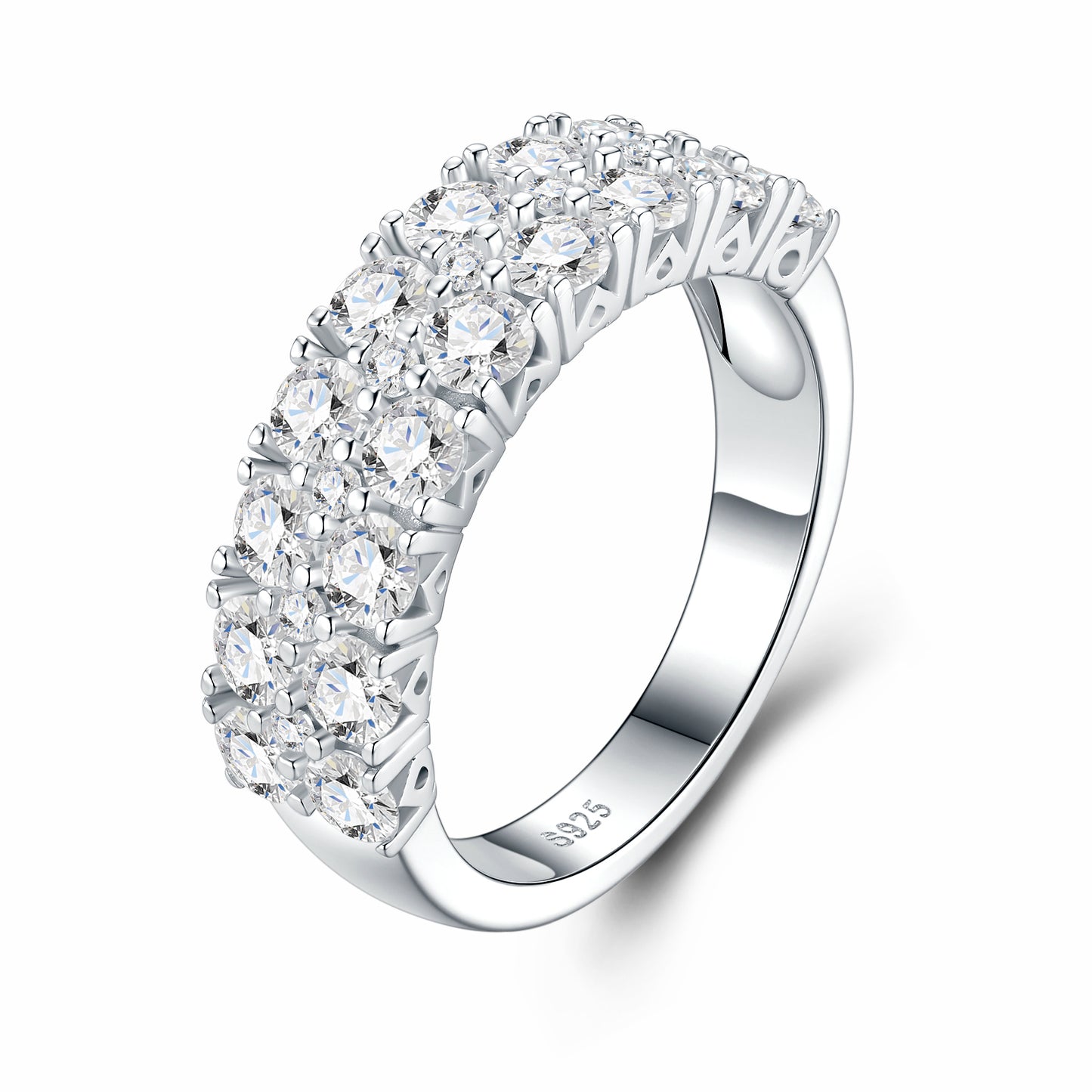 OZGI Double Row Moissanite Ring