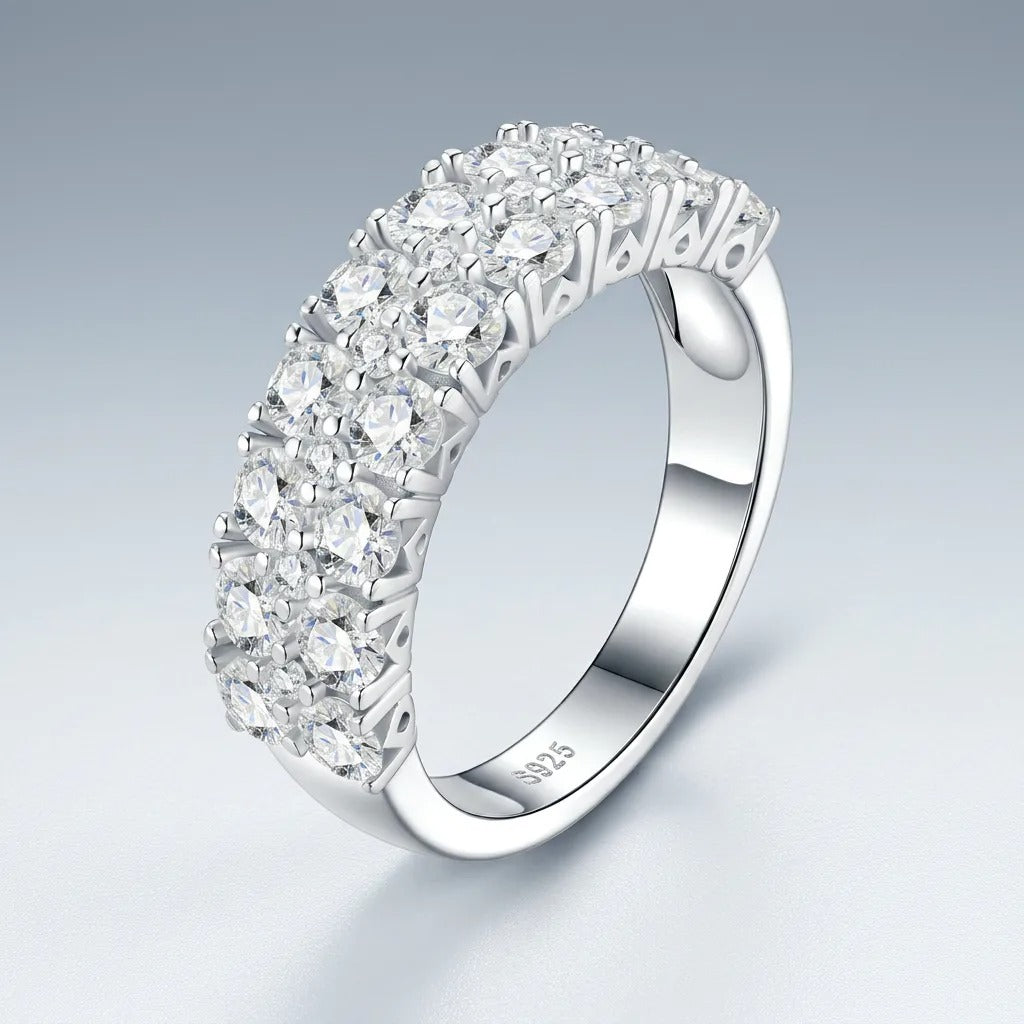 OZGI Double Row Moissanite Ring