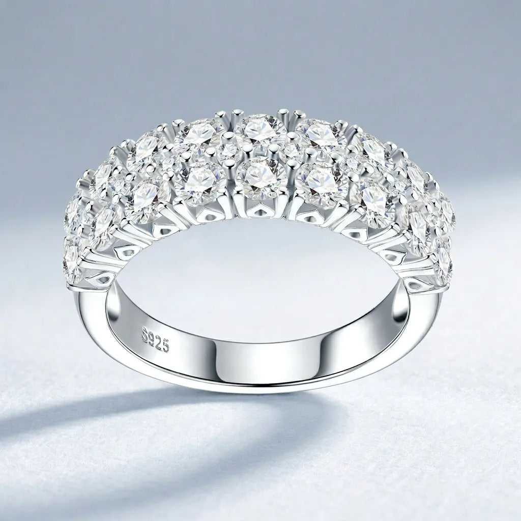 OZGI Double Row Moissanite Ring