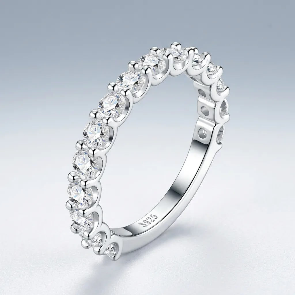 Classic Half Eternity Moissanite Ring