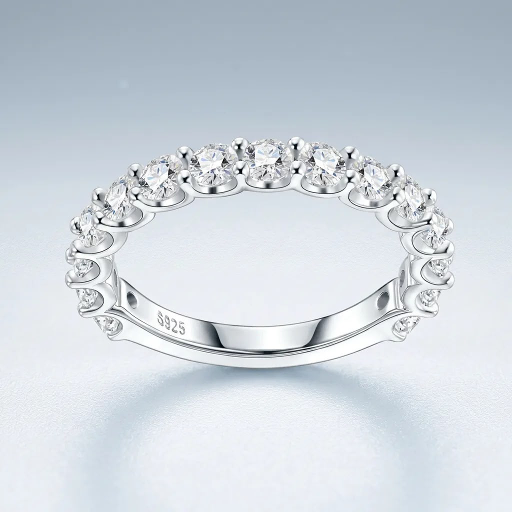 Classic Half Eternity Moissanite Ring