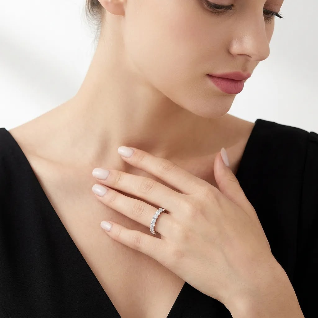 Classic Half Eternity Moissanite Ring